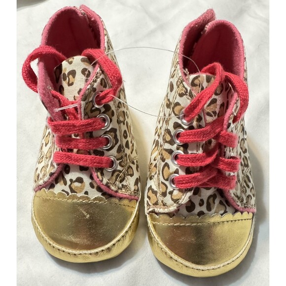 Burberry London shoes Leopard print pink shoelaces Baby Shower Girl Gifts - Picture 1 of 8